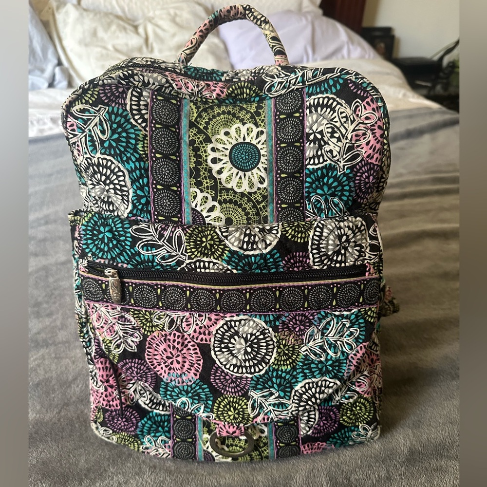 Marie Oliver Green and Pink Bohemian Backpack